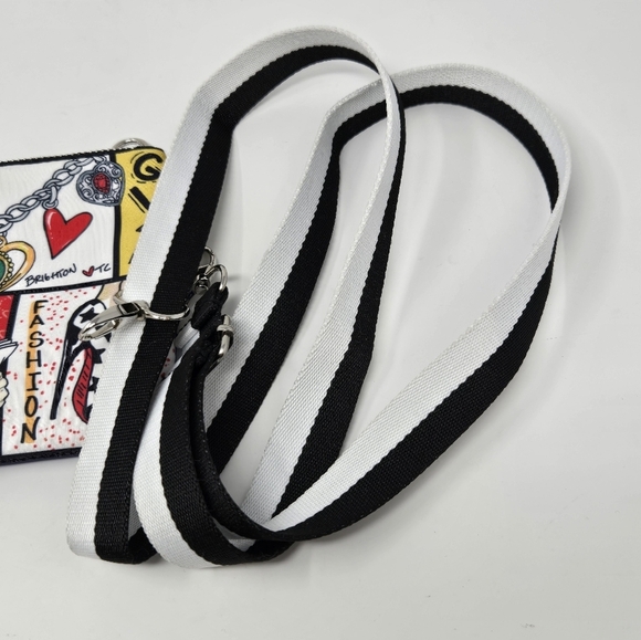 BRIGHTON GLAM GIRL CROSSBODY PURSE MINI BAG FASHIONISTA BLACK WHITE STRAP WOMEN - Picture 9 of 13